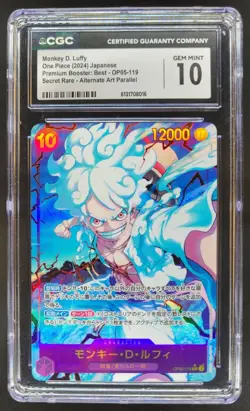 2024 ONE PIECE JP MONKEY D. LUFFY SECRET RARE ALT ART OP05-159 CGC 10 PT - Image 1