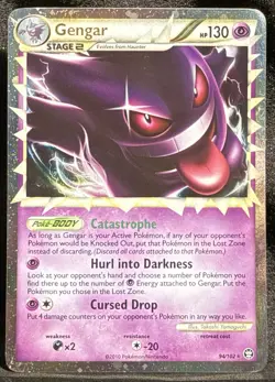 Pokemon TCG Gengar [Prime] 94 HGSS: Triumphant 2010 NM+ 🌀SWIRL🌀 10 Contender🔥 - Image 1