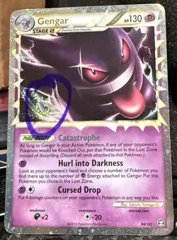 Pokemon TCG Gengar [Prime] 94 HGSS: Triumphant 2010 NM+ 🌀SWIRL🌀 10 Contender🔥 - Image 3