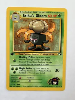 1st edition Erika's Gloom 45/132 Gym Heroes Uncommon WOTC Pokemon Card - Image 1