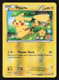 Pikachu Common Reverse Holo FFI 27/111 LP Pokemon TCG - Image 1