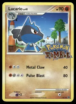 Pokemon Cards Lucario 12/16 Pokemon Rumble LP - Image 1