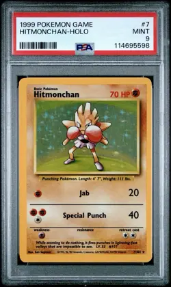 Pokemon TCG Hitmonchan Base Set Holo Rare 7/102 PSA 9 English - Image 1