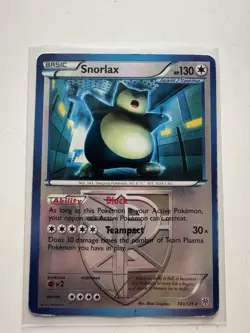 2013 POKEMON BLACK & WHITE PLASMA STORM Snorlax-Reverse Holo Foil HP - Image 1