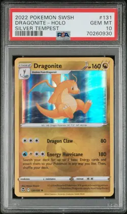 2022 Pokemon SWSH Silver Tempest Dragonite Holo 131/195 PSA 10 Gem Mint - Image 2