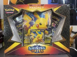 Pokemon TCG Pikachu V Promo Box Collection Shining Fates New Sealed 4 Packs - Image 1