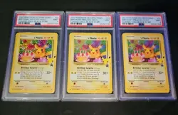 2021 Pokemon Celebrations Birthday Pikachu PSA 9 Sequential Certs 126327334-336 - Image 1