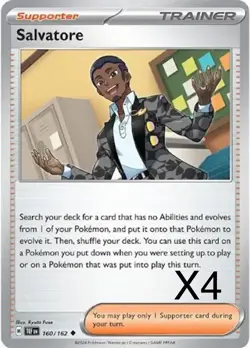 Pokemon Playset x4 Salvatore SV05: Temporal Forces #160/162 NM - Image 1