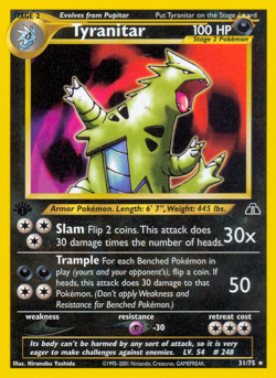 Tyranitar 31/75 R Neo Discovery Pokemon Unlimited NM/M - Image 1