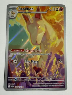 Rapidash 189/182 Pokemon TCG Destined Rivals Full Art Illustration Rare Holo NM - Image 1