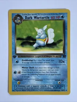 Dark Wartortle 46/82 Team Rocket 1st Edition Pokemon TCG 1999 NM/M Vintage - Image 1