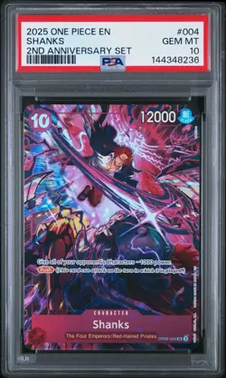 PSA 10 - Shanks #OP09-004 Promo - One Piece English 2nd Anniversary Set English - Image 1
