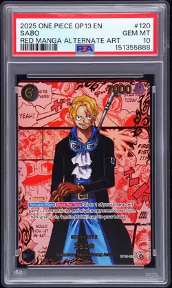 2025 ONE PIECE OP13-CARRYING ON HIS WILL RED MANGA ALTERNATE ART SABO PSA 10 - Image 1
