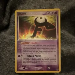 Pokemon Unown 66/98 EX Unseen Forces Rare Holo 60 HP 2005 English TCG Card - Image 1