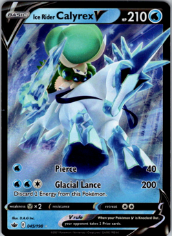 Ice Rider Calyrex V - 045/198 - Pokemon Chilling Reign Sword Shield Rare Card NM - Image 1