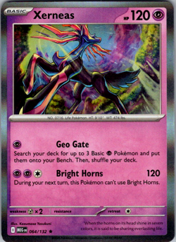 Xerneas 064/132 Holo Mega Evolution English Pokemon Card - Image 1