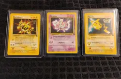1999 WB First Movie Promo Card Pikachu, Electabuzz Mewtwo Black Star Promo TCG - Image 1