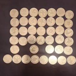 Lot of 41 Vintage Pokemon Meiji Metal Battle Coins Lot Pikachu Charizard - Image 1