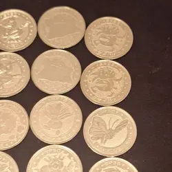 Lot of 41 Vintage Pokemon Meiji Metal Battle Coins Lot Pikachu Charizard - Image 4