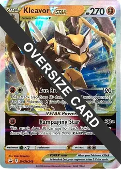 Moderately Played, English Pokemon Holo Kleavor VSTAR - SWSH249 - Oversized Prom - Image 1