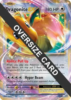 Moderately Played, English Pokemon Holo Dragonite EX - 72/108 - Oversized Promo - Image 1