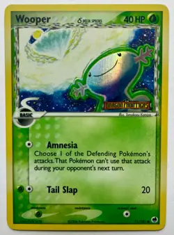 Wooper 71/101 Pokemon EX Dragon Frontiers Reverse Holo Stamped LP - Image 1