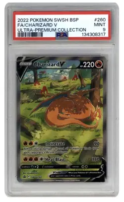 2022 POKEMON SWSH BSP FA/CHARIZARD V ULTRA-PREMIUM COLLECTION PSA 9 - Image 1