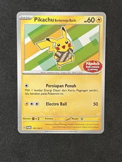 Pikachu Berkemeja Batik 101/SV-P Stamped Indonesia Journey Promo Pokemon 2024 🔥 - Image 1