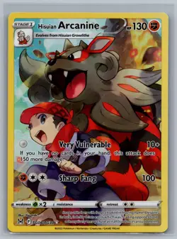 Hisuian Arcanine TG08/TG30 Holo Lost Origin Trainer Gallery Pokemon NM/M - Image 1