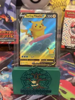 Pokemon TCG: Surfing Pikachu V 008/025 Ultra Rare Holo Celebrations NEAR MINT - Image 1