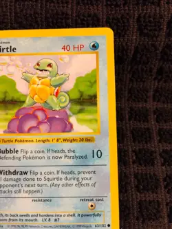 Squirtle Shadowless 63/102 Base Set TCG NM 1999 - Image 4