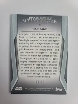 Cad Bane #21 Red /25 Base Card Topps Star Wars Masterwork 2021 Clone Wars - Image 2