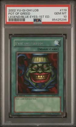 Yu-Gi-Oh! Pot Of Greed LOB-119 1st Edition PSA 10 - Image 1