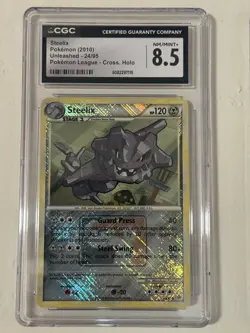CGC 8.5 NM/Mint+ Steelix Crosshatch Holo League Promo 24/95 Vintage Pokemon - Image 1