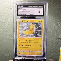Pokemon Pikachu Dream League Regular CGC 8 016/049 Japanese 2019 - Image 1