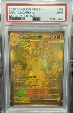 2025 POKEMON MEG EN-MEGA EVOLUTION MEGA HYPER RARE #188 MEGA LUCARIO EX PSA 9 - Image 1