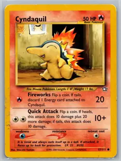 Cyndaquil 57/111 C Neo Genesis Unlimited MP / HP Pokemon - Image 1