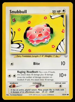 Snubbull 55/64 Common Neo Revelation Pokemon Lightly Played - Image 1
