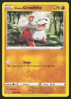 Hisuian Growlithe 083/196 Lost Origin Pokemon Near Mint - Image 1