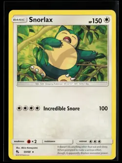 Snorlax 50/68 Rare Hidden Fates Pokemon Near Mint - Image 1