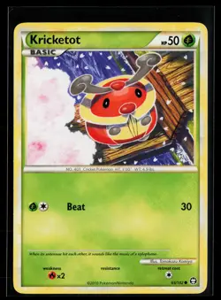 Kricketot 65/102 Common HGSS Triumphant Pokemon Near Mint - Image 1