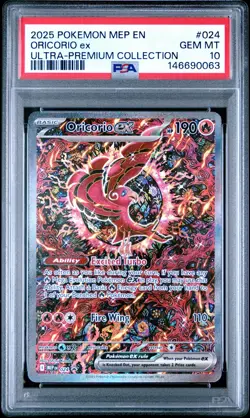 2025 POKEMON MEP EN-ME BLACK STAR PROMO #024 ORICORIO EX PSA 10 - Image 1