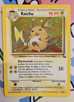 Pokemon TCG FRENCH (FR) Raichu Fossil Holo 14/62 Unlimited Vintage with Swirl - Image 1