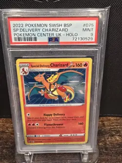 PSA 9 2022 POKEMON SWSH PROMO | PC UK SPECIAL DELIVERY CHARIZARD-HOLO 075 - Image 1