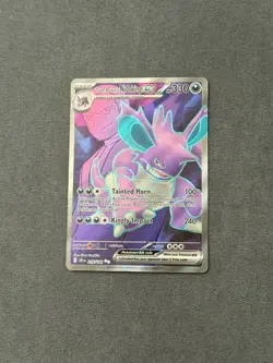 TCG Pokemon Team Rocket's Nidoking Ex Ultra Rare Holo 216/182 Destined Rivals - Image 1