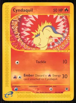 Cyndaquil 105/165 Common Expedition Base Set Pokemon Lightly Played - Image 1