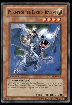 Paladin of the Cursed Dragon SDZW-EN003 Yu-Gi-Oh 1st Edition NM - Image 1