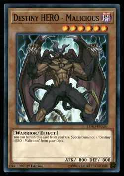 Destiny HERO - Malicious LEHD-ENA04 Common / Short Print Yu-Gi-Oh 1st Edition NM - Image 1