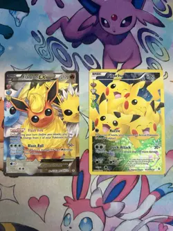 Pokemon TCG Generations Radiant Collection Pikachu EX and Flareon EX. CHASE CARD - Image 1
