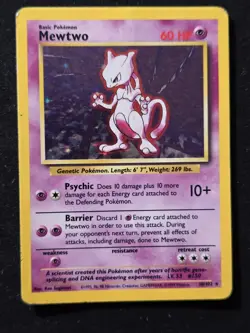 Mewtwo 10/102 Base Set Holo Rare Wizards 1999 Vintage Card C2 - Image 5